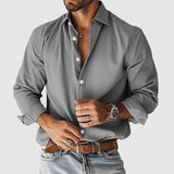 2025 Hot Sales Simple Denim Style Men's Long-Sleeved Collar Shirt 3D Digital Printing Source HZ0107