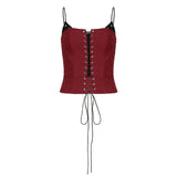 Spice Girls Hit The Color Fake Two Woven Straps To The Waist Thin Slings Small Vest Temperament Bosom Pure Desire Blouse HZ0107