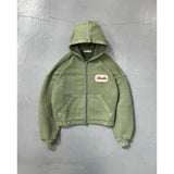 Autumn And Winter New Shirt Men And Women The Same Retro Street Style Printed Hooded Cardigan Jacket HZ0108