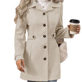 2025 Autumn And Winter New Products In The Long Temperament Of The Coat Collar Button Temperament Repair Hair? HZ0108