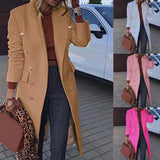 2025 Autumn And Winter New Women's Long-Sleeved Long-Sleeved Long Hair, The Women's Coat Double Buckle Coat HZ0108