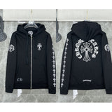 2025 New Hromium Heart Jersey Cross Hoodie Casual Loose Men's And Women's Zipper Hoodie HZ0108