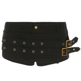 Japanese Buckle Irregular Design Feeling Low-Rise Shorts Hot Girls Street Slimming Sexy Hot Pants Woman HZ0107