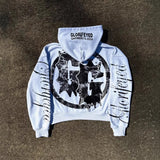 Personality Print Zipper Sweater Long Sleeve Hoodie Hoodie Retro Coat Street Trendy Y2k HZ0108