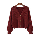 Women's Jasmine Sweater Coat Women's Autumn And Winter Small 2025 Autumn Knitted Shirt Short Coat V Collar Top HZ0108