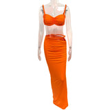 Women's 25 Summer Strip Sling Vests With Hip Skirt Set Summer Women's Clothing HZ0108