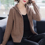 Hooded Sweater Coat Women In The Spring And Fall Of 2025 New Casual Blouse Knitted Shirt Small Outside Coat HZ0108