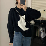 2025 Autumn And Winter Women's Knitted Sweater Round Collar Cover Head Inside And Outside Design Feel Stylish Temperament HZ0108