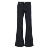 Ins Wind Street Cool Sister Repair Striped Horn Pants New Spicy Low-Rise Straight-Innovel Denim HZ0107
